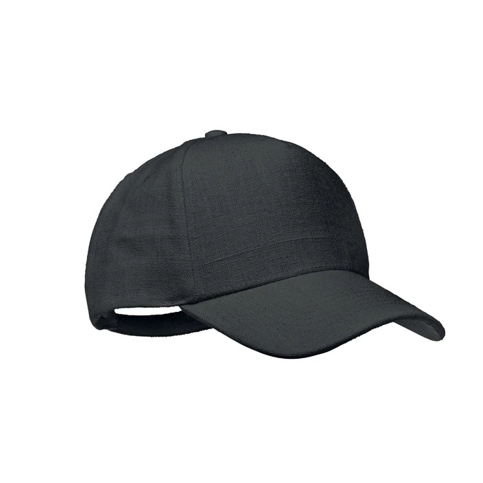 NAIMA CAP - Kenderszövet baseball sapka - Fekete