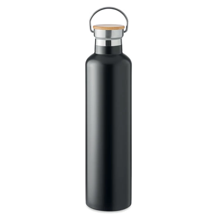 HELSINKI LARGE - Duplafalú termosz 1 l - Fekete