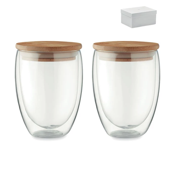 TIRANA SET - 2 db 350 ml-es pohár készlet - Áttetsző