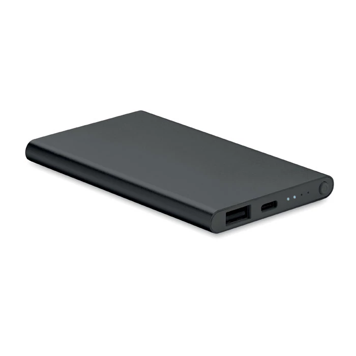 POWERFLAT C - 4000 mAh powerbank, C csatl. - Fekete