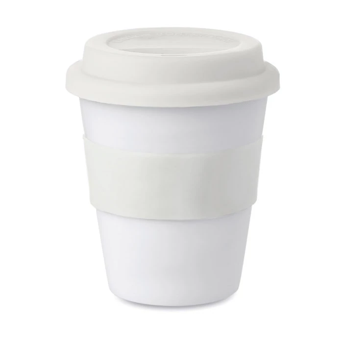 ASTORIA - PP pohár szilikon fedél 350 ml - Fehér