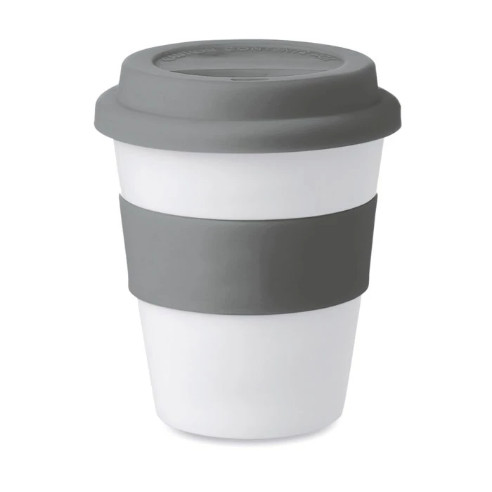 ASTORIA - PP pohár szilikon fedél 350 ml - Szürke