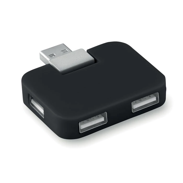 SQUARE - 4 portos USB elosztó - Fekete