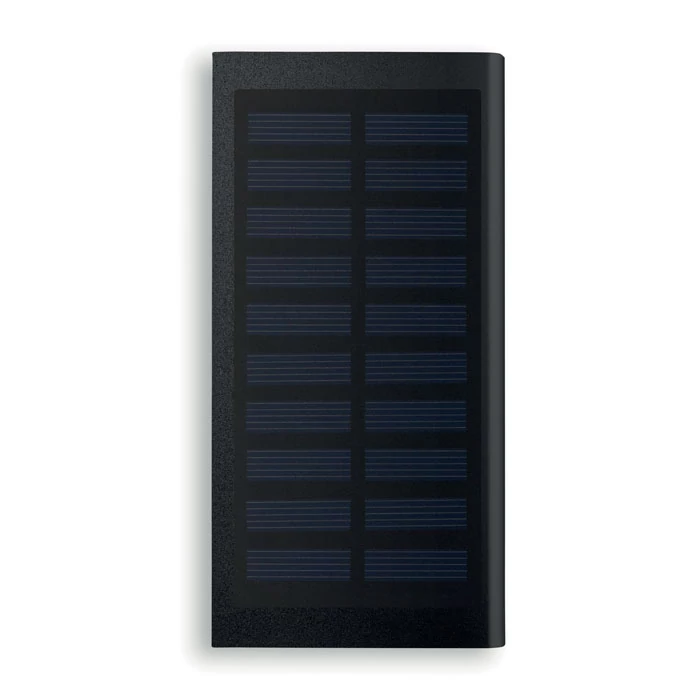 SOLAR POWERFLAT - 8000 mAh napelemes powerbank - Fekete