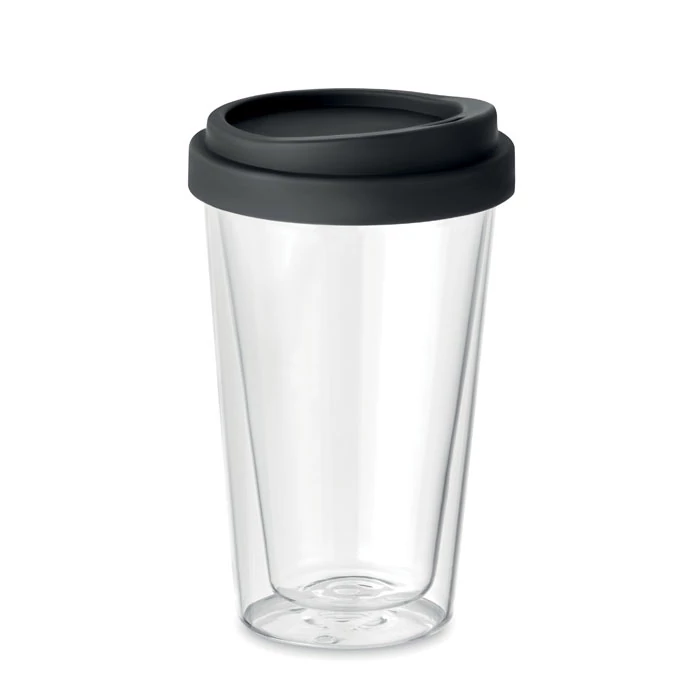 BIELO TUMBLER - Hőálló üveg pohár, 350 ml - Fekete