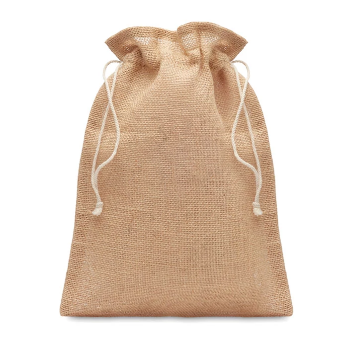 JUTE MEDIUM - Közepes juta tasak 25x32 cm - Bézs
