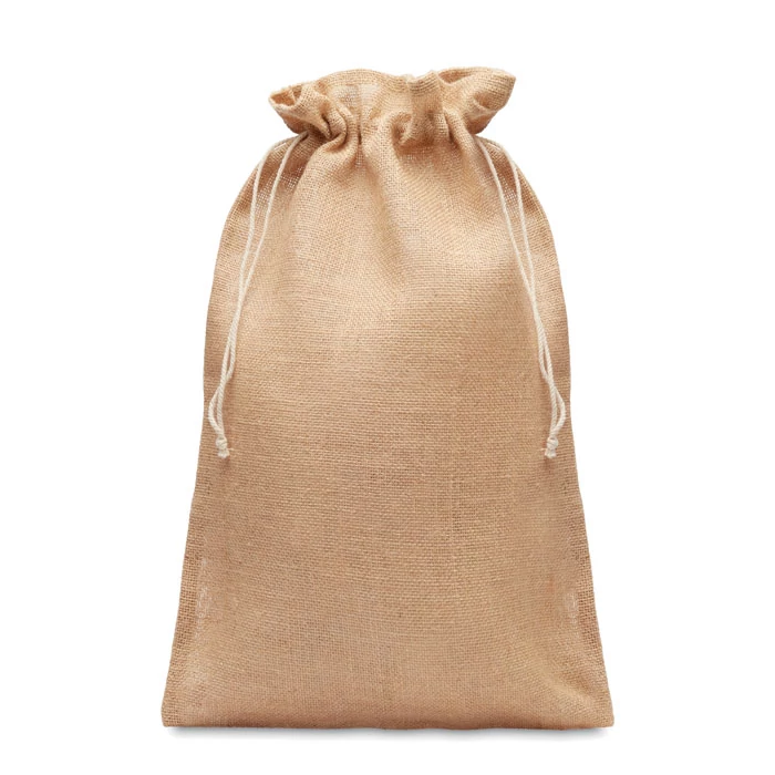 JUTE LARGE - Nagy juta tasak 30x47 cm - Bézs