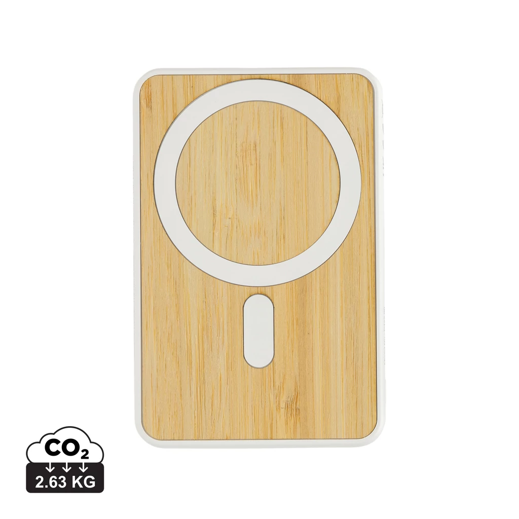 Zen RCS újrah. műanyag 5000mAh 5W mágneses bambusz powerbank