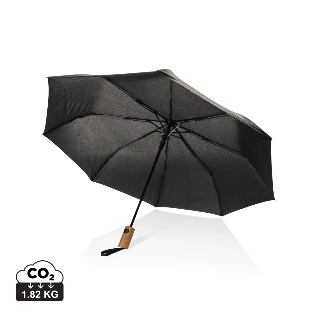 Kaycey 21 AWARE™ RPET akácfa mini auto nyitású esernyő