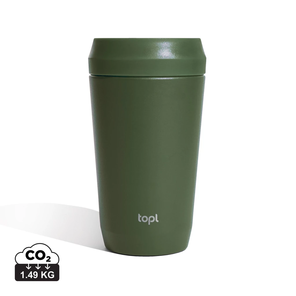 Topl újrahaszn. acél elviteles pohár, 354 ml